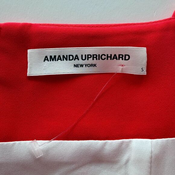 NWOT Amanda Uprichard Lawrence Colorblock Maxi Dress in White & Crimson Red Sz S - Picture 7 of 11